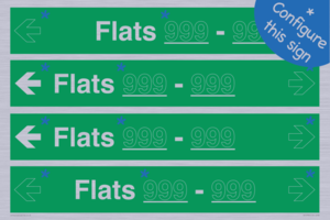 Four Flat Directional Section Green background transparent text